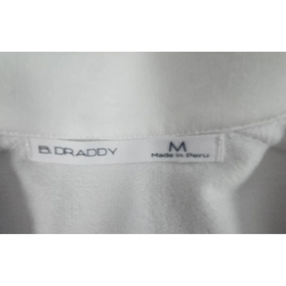 B Draddy Mens‎ M Pullover 1/2 Zip White Front Pocket Golf Walking Active Stretch
